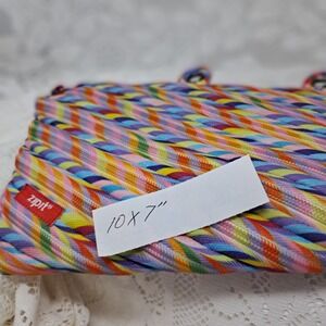 Zipit Colorful Zipper Pouch Clutch Bag Rainbow Novelty‎ Funky 10x7
